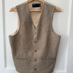ASOS DESIGN skinny suit vest in light brown twill NEW Men’s Size 38
